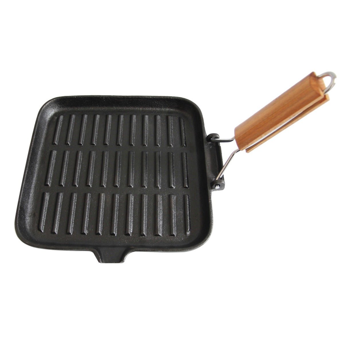 Wildtrak Cast Iron Pre-Seasoned Skillet/Grill Pan with Wooden Handle 24X24cm - view 6