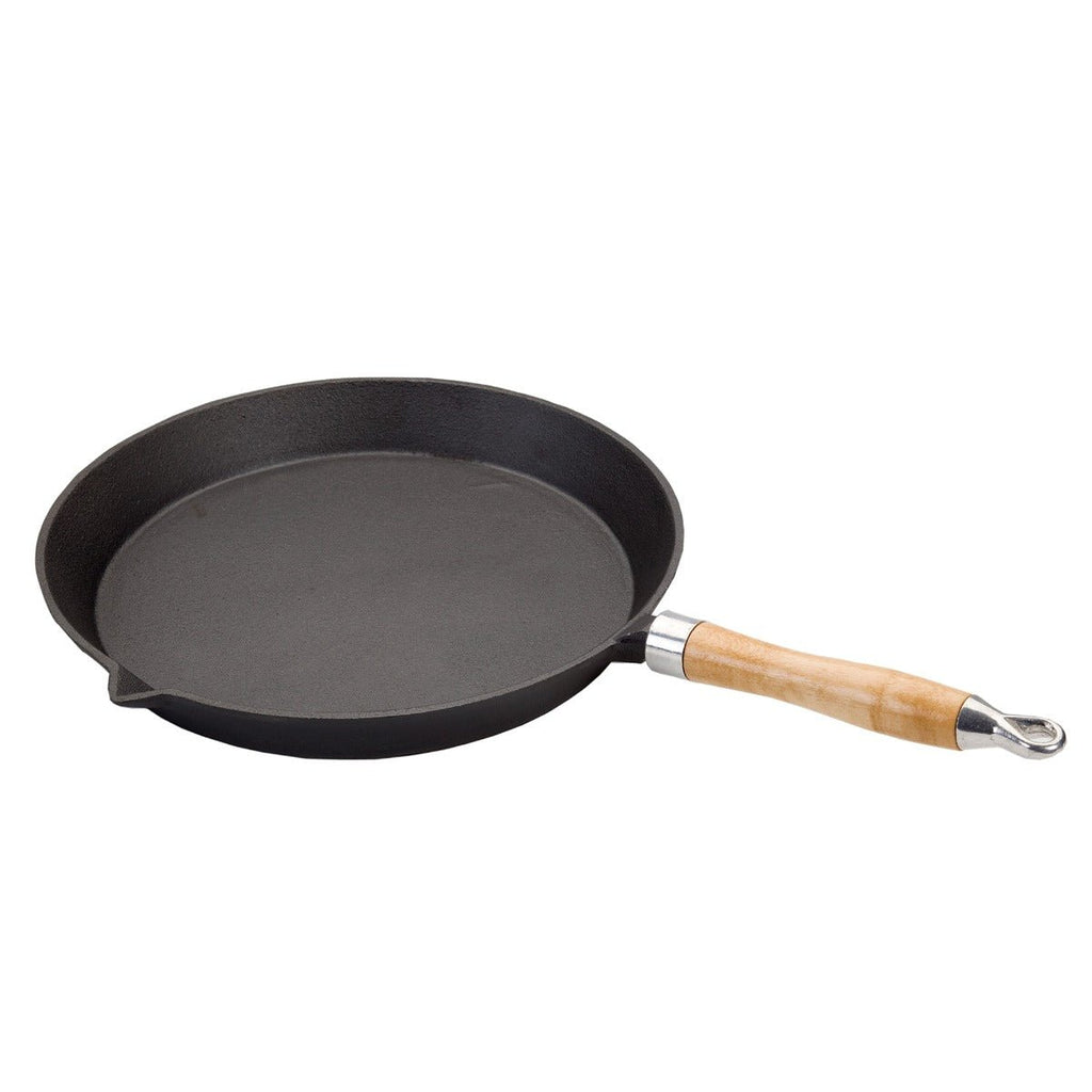 Wildtrak 29cm Round Pre-seasoned Cast Iron Skillet/Grill Pan with Wooden Handle - view 7