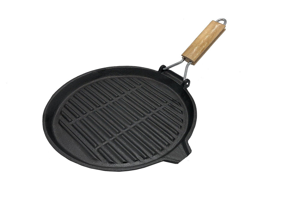 Wildtrak 24cm Round Cast Iron Pre-Seasoned Skillet/Grill Pan with Wooden Handle - view 7