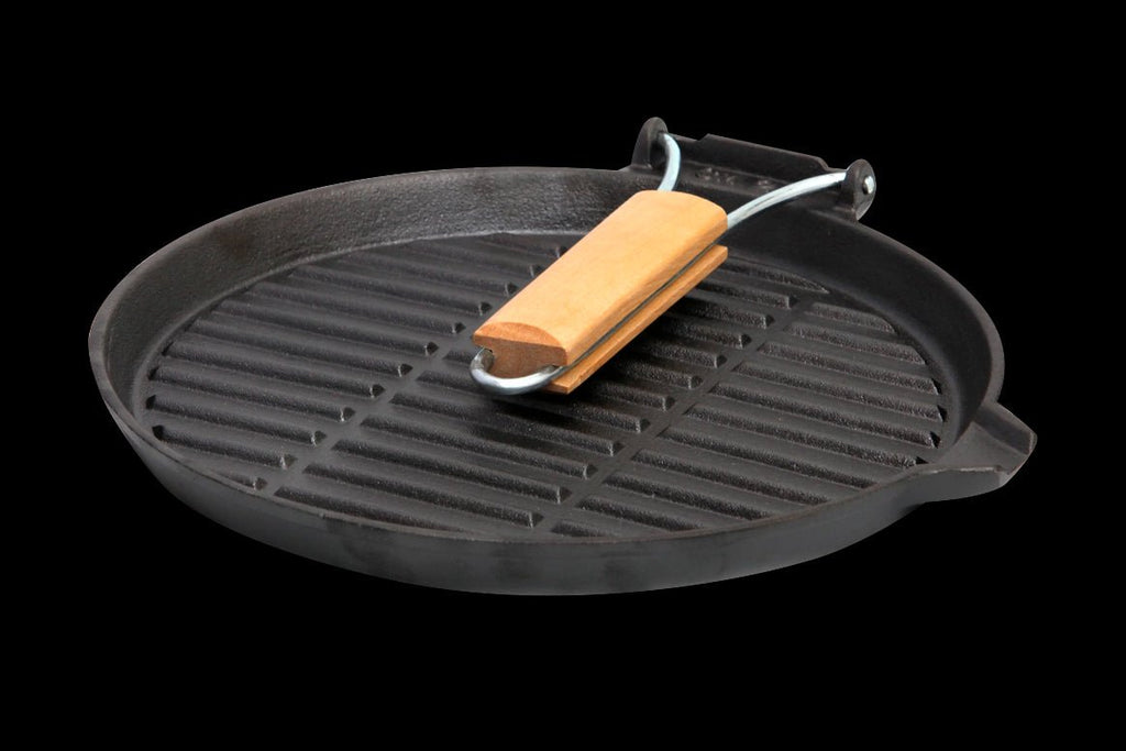 Wildtrak 24cm Round Cast Iron Pre-Seasoned Skillet/Grill Pan with Wooden Handle - view 8