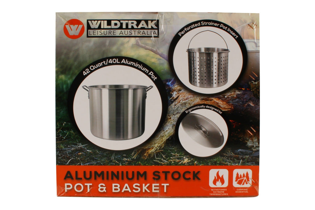 Wildtrak Aluminium Crab Cooker Stock Pot 40L with Basket, Handles, Lid and Strainer - view 15