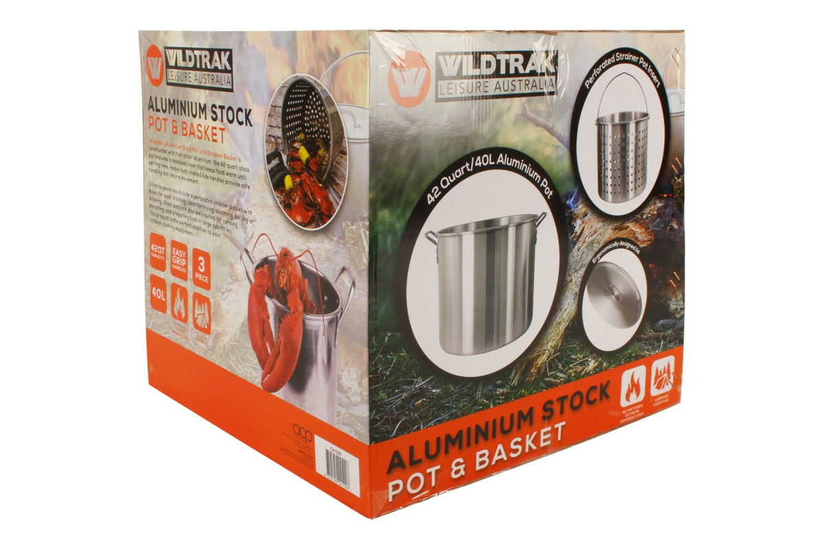 Wildtrak Aluminium Crab Cooker Stock Pot 40L with Basket, Handles, Lid and Strainer - view 13