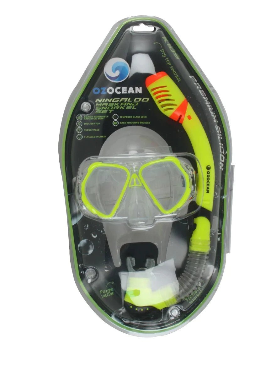 Ningaloo Kids Silicon Mask and Snorkel Set - Blue or Yellow - view 5