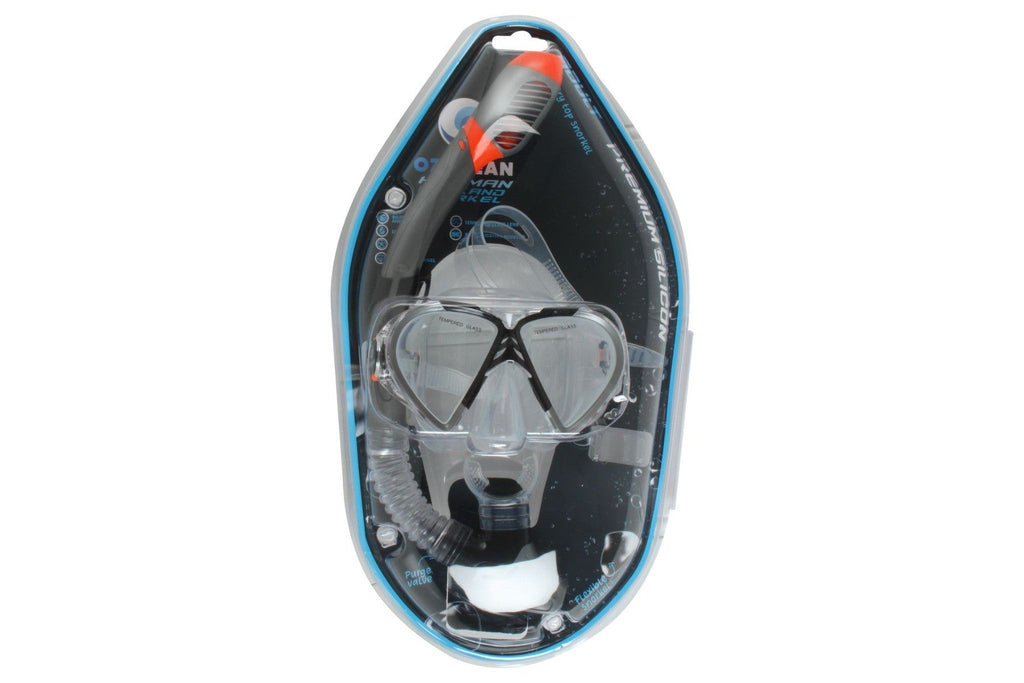 Hayman Adult Silicon Mask and Snorkel Set - Grey, Red or Blue - view 4