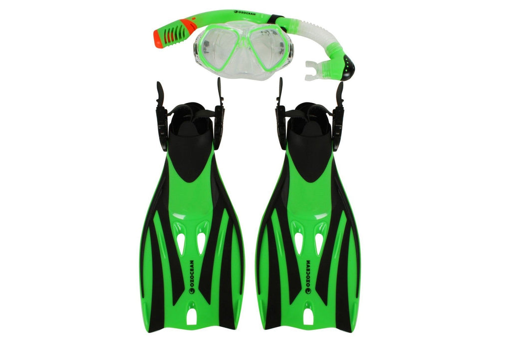 Tangalooma Kids Mask, Fin and Snorkel Set - Bright Green