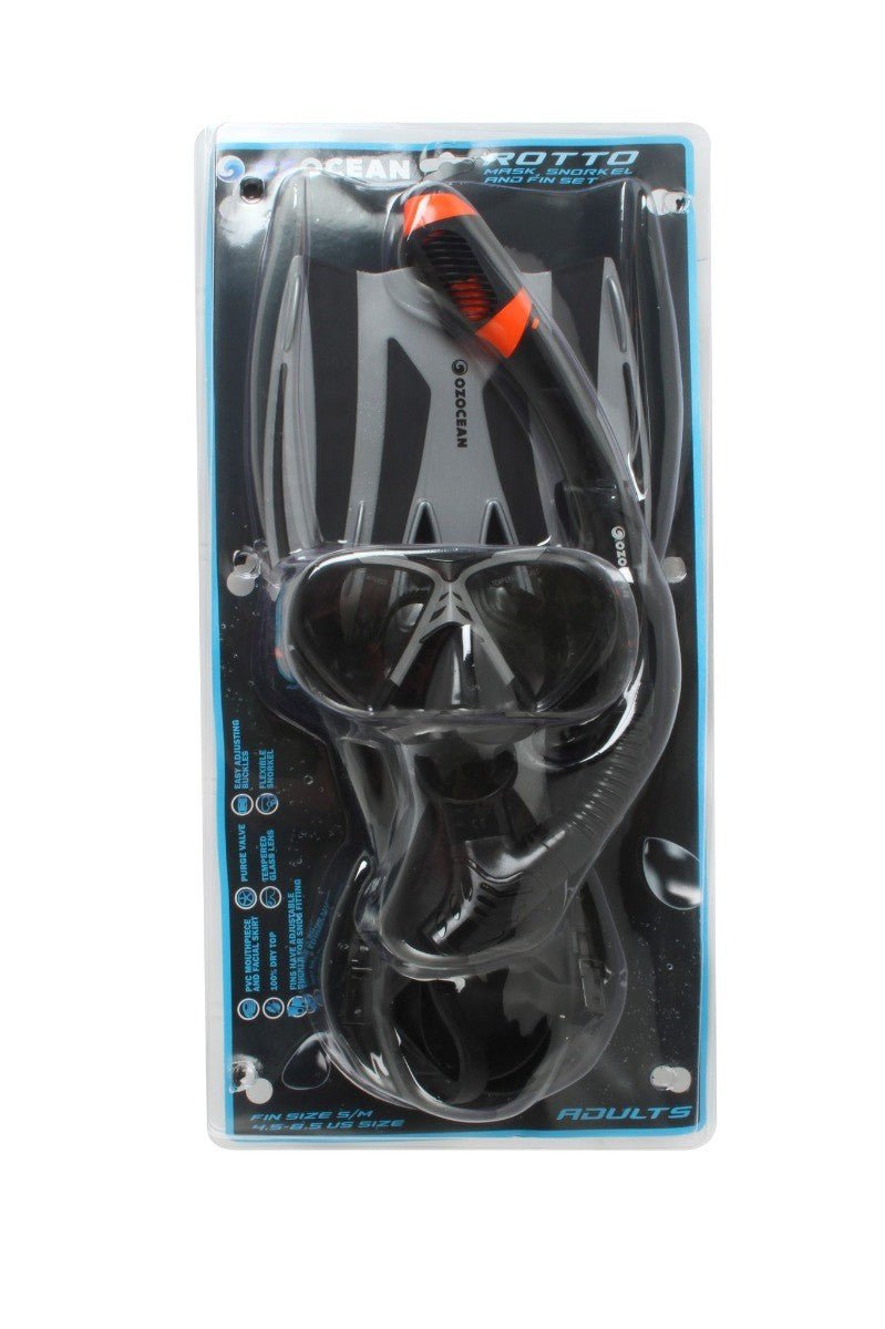Rotto Adult Mask, Fin and Snorkel Set - Grey - view 8