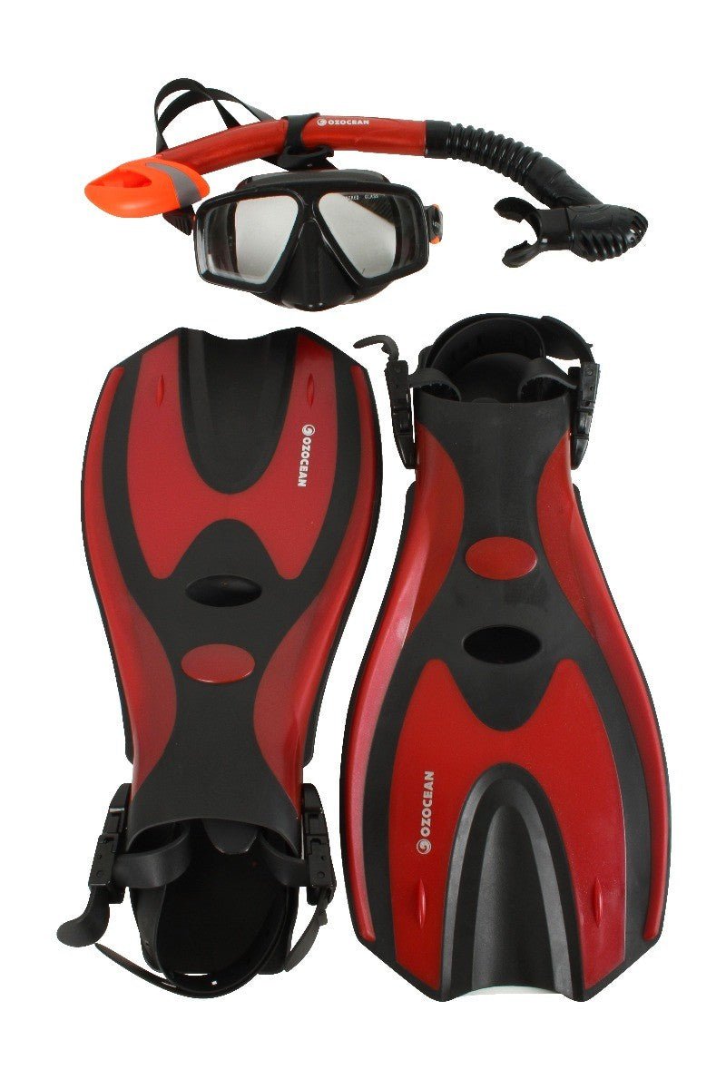 Abrolhos Adult Silicon Mask, Fin and Snorkel Set - Red - view 9