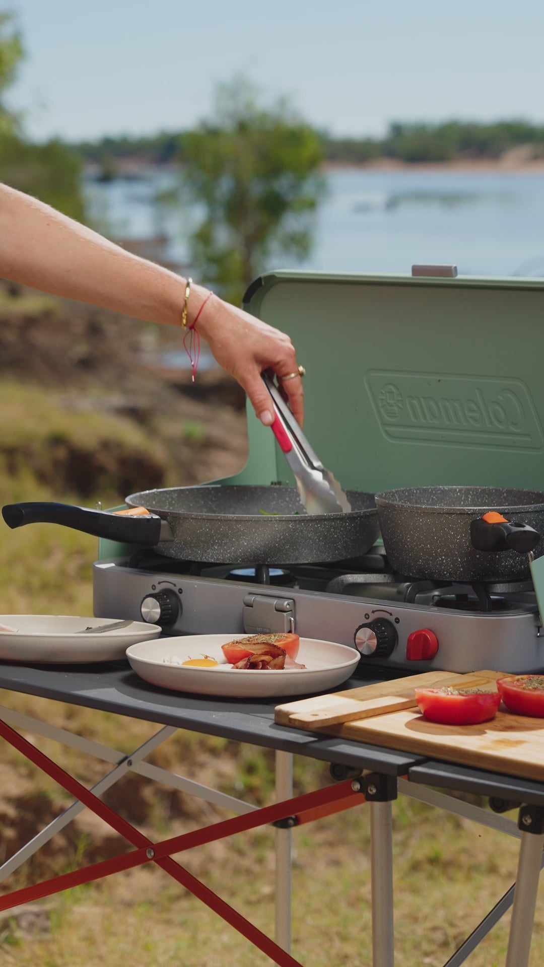 Coleman Cascade 3-in-1 Portable Camping Stove with Wind Guards, 24000 BTUs
