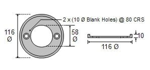CDZ9-031 Volvo Penta Outdrive Ring 250 - 270 Zinc Anode - view 2