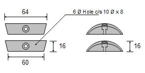 CDZ9-077 Volvo 2 Bladed Folding Propeller Zinc Anode To suit 110-120 Series - view 2