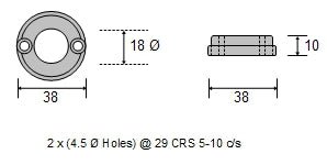 CDZ9-095 Vetus Bow Thruster Zinc Anode - view 2
