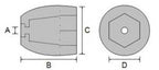 CDZPN-E 1 3/8″ Shaft Propeller Nut Zinc Anode - view 3
