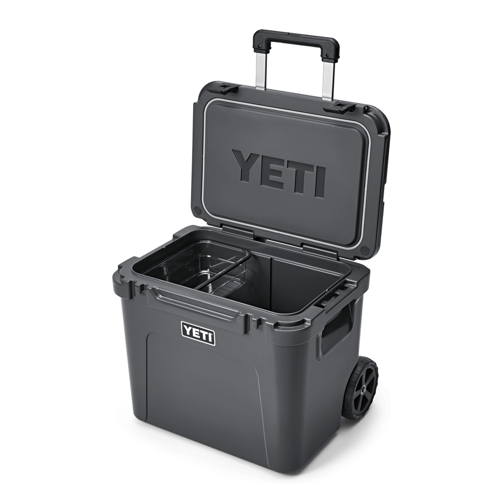 Roadie 60 Wheeled Hard Cooler - Charcoal - open view
