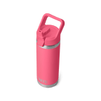 Rambler 18 oz (532 ml) Straw Bottle - Tropical Pink - open view